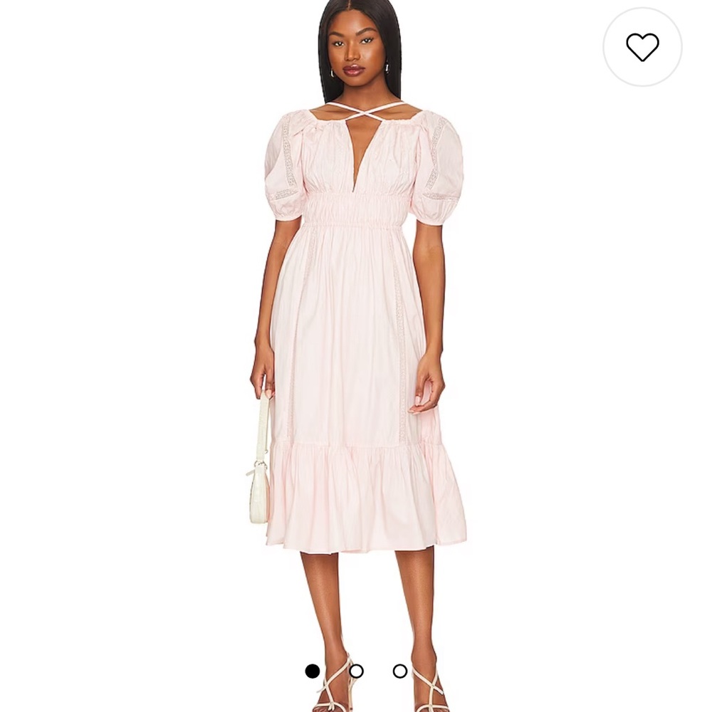 Revolve | Tularosa | Janan Midi Dress in Soft Pink